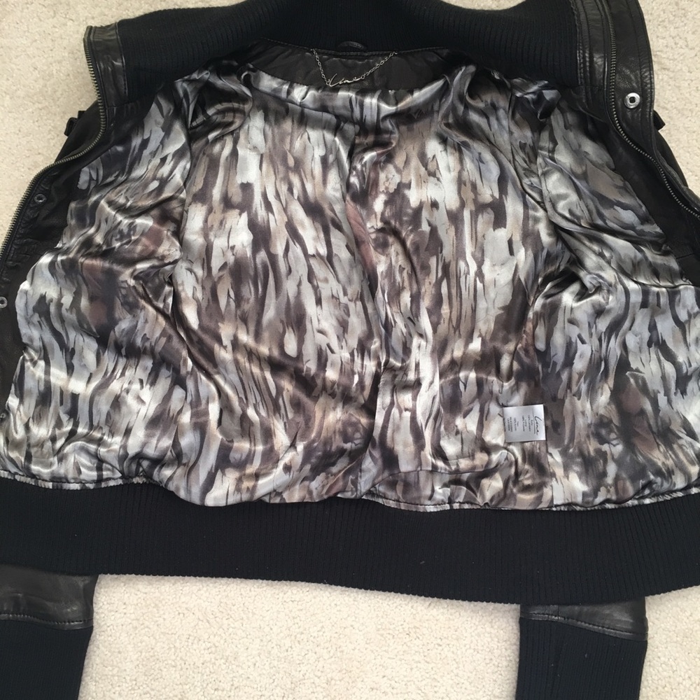 Line brand Black Lambskin soft leather jacket XS - Picture 4 of 8